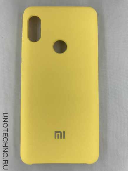 Чехол накладка с логотипом Mi для Xiaomi redmi Note 6 Pro Желтая