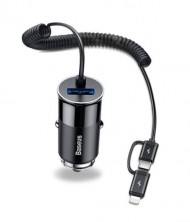 Автомобильное зарядное устройство Baseus Enjoy Together 2in1 Type-C+Lightning Car Charger CCALL-EL01