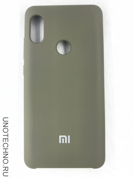 Чехол накладка с логотипом Mi для Xiaomi redmi Note 6 Pro Серая