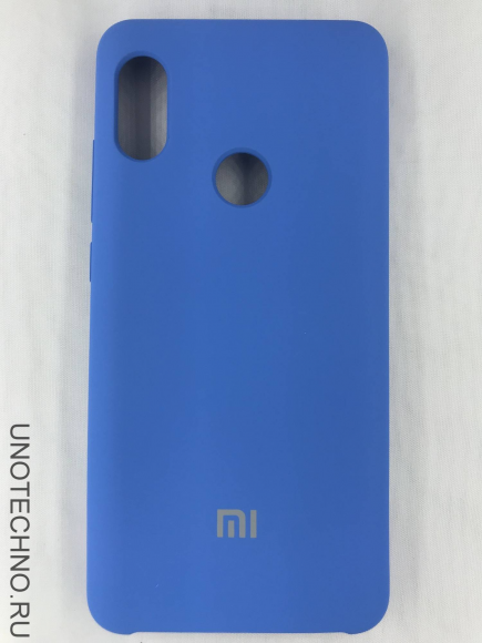 Чехол накладка с логотипом Mi для Xiaomi redmi Note 6 Pro Синяя