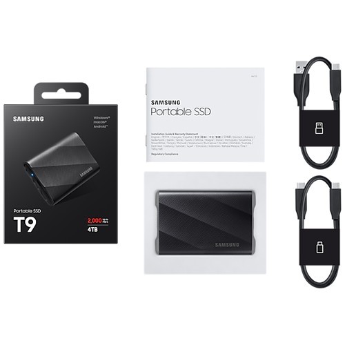 Внешний накопитель Samsung T9 SSD USB 3.2 4Tb Black (Черный) MU-PG4T0B/WW Внешний накопитель Samsung T9 SSD USB 3.2 4Tb Black (Черный) MU-PG4T0B/WW