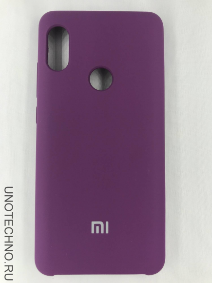 Чехол накладка с логотипом Mi для Xiaomi redmi Note 6 Pro Фиолетовая