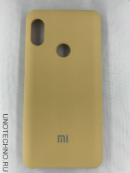 Чехол накладка с логотипом Mi для Xiaomi redmi Note 6 Pro Золотая