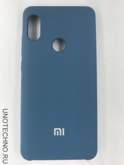 Чехол накладка с логотипом Mi для Xiaomi redmi Note 6 Pro Темно-Синий