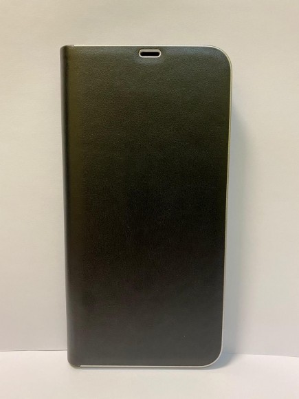 Чехол книжка для Xiaomi redmi Note 8 Pro с металической окантовкой (Черная)  MONARCH
