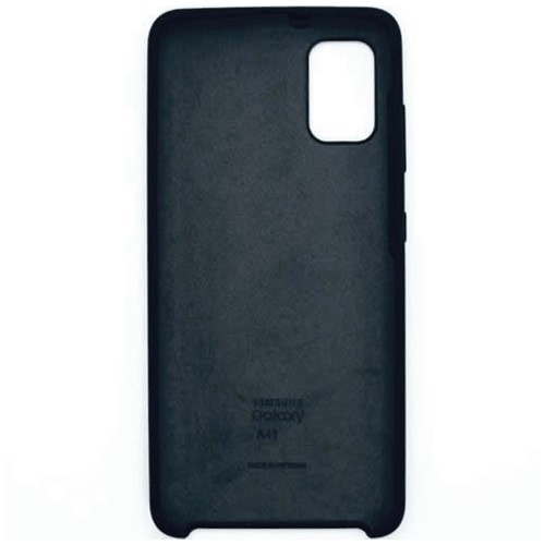 Силиконовая накладка для Samsung Galaxy A41 с логотипом Black (Черная) Силиконовая накладка для Samsung Galaxy A41 с логотипом Black (Черная)