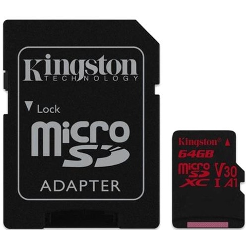 Карта памяти Kingston microSDXC 64Gb Class 10 UHS-I U3 Canvas React (SDCR/64Gb)