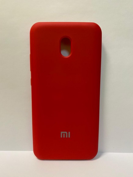 Силиконовая накладка для xiaomi redmi 8А с логотипом Mi (Красная)
