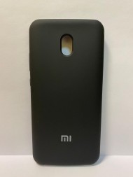 Силиконовая накладка для xiaomi redmi 8А с логотипом Mi (Черная)