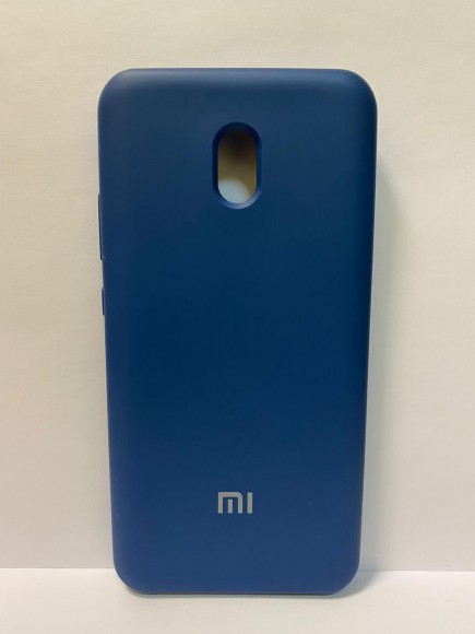 Силиконовая накладка для xiaomi redmi 8А с логотипом Mi (Синяя)