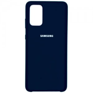 Силиконовая накладка для Samsung Galaxy S20+ с логотипом Black (Черная)  (9407)