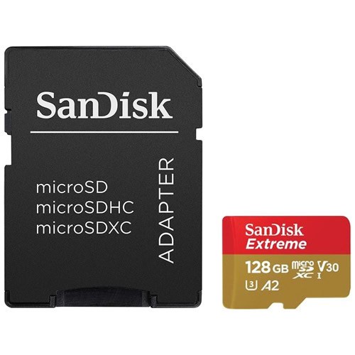 Карта памяти SanDisk Extreme microSDXC 128Gb Class 10 UHS Class 3 V30 A2 160Mb/s (SDSQXA1-128G-GN6AA)