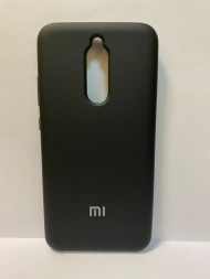 Силиконовая накладка для xiaomi redmi 8 с логотипом Mi (Черная)