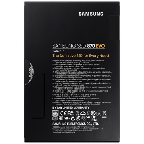 Твердотельный накопитель Samsung 870 EVO SATA 2.5" SSD 2Tb MZ-77E2T0BW