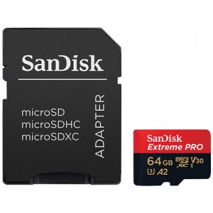 Карта памяти SanDisk Extreme Pro microSDXC 64Gb Class 10 UHS Class 3 V30 A2 170Mb/s (SDSQXCY-064G-GN6MA)  (6939)