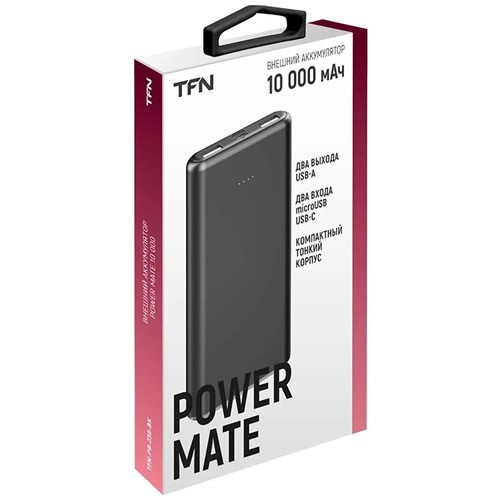 Внешний аккумулятор TFN Power Mate 10000 мА/ч (TFN-PB-236-BK) Black (Черный) EAC