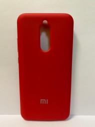 Силиконовая накладка для xiaomi redmi 8 с логотипом Mi (Красная)