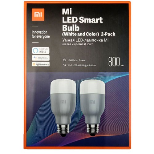 Упаковка светодиодных ламп 2 шт Xiaomi Mi LED Smart Bulb 2-Pack MJDP02YL, E27, 10Вт EAC Упаковка светодиодных ламп 2 шт Xiaomi Mi LED Smart Bulb 2-Pack MJDP02YL, E27, 10Вт EAC